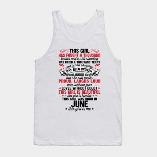 This Girl Was Born In June Tank Top